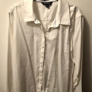 Ellen Tracy classic white button down shirt